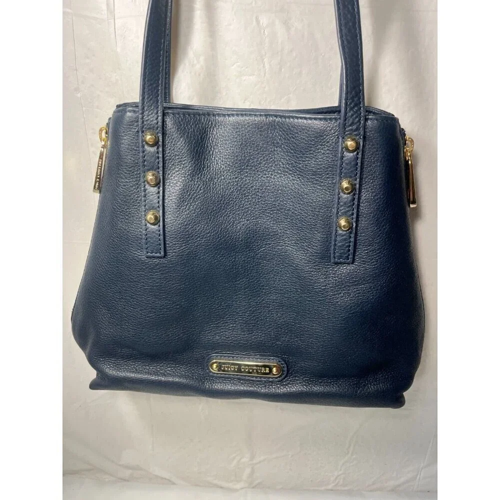 Juicy Couture Orange Grove Winged Tote navy leather new convertible